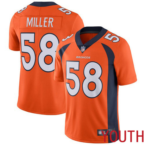 Youth Denver Broncos 58 Von Miller Orange Team Color Vapor Untouchable Limited Player Football NFL Jersey